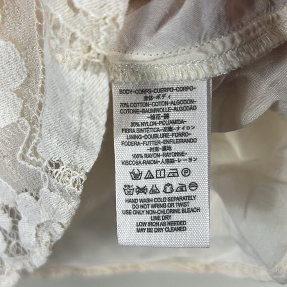 Free People Walking To The Sun Dress Womens 0 3/4 Sleeve Boho Cottagecore Beachy - Picture 7 of 7